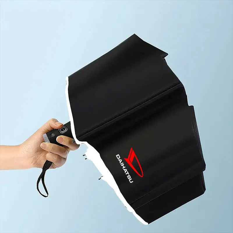 Automatic Reflective Car Umbrella, Three-Color Nylon Waterproof, Stainless Steel Frame, Foldable, Night Light, for Daihatsu Cars