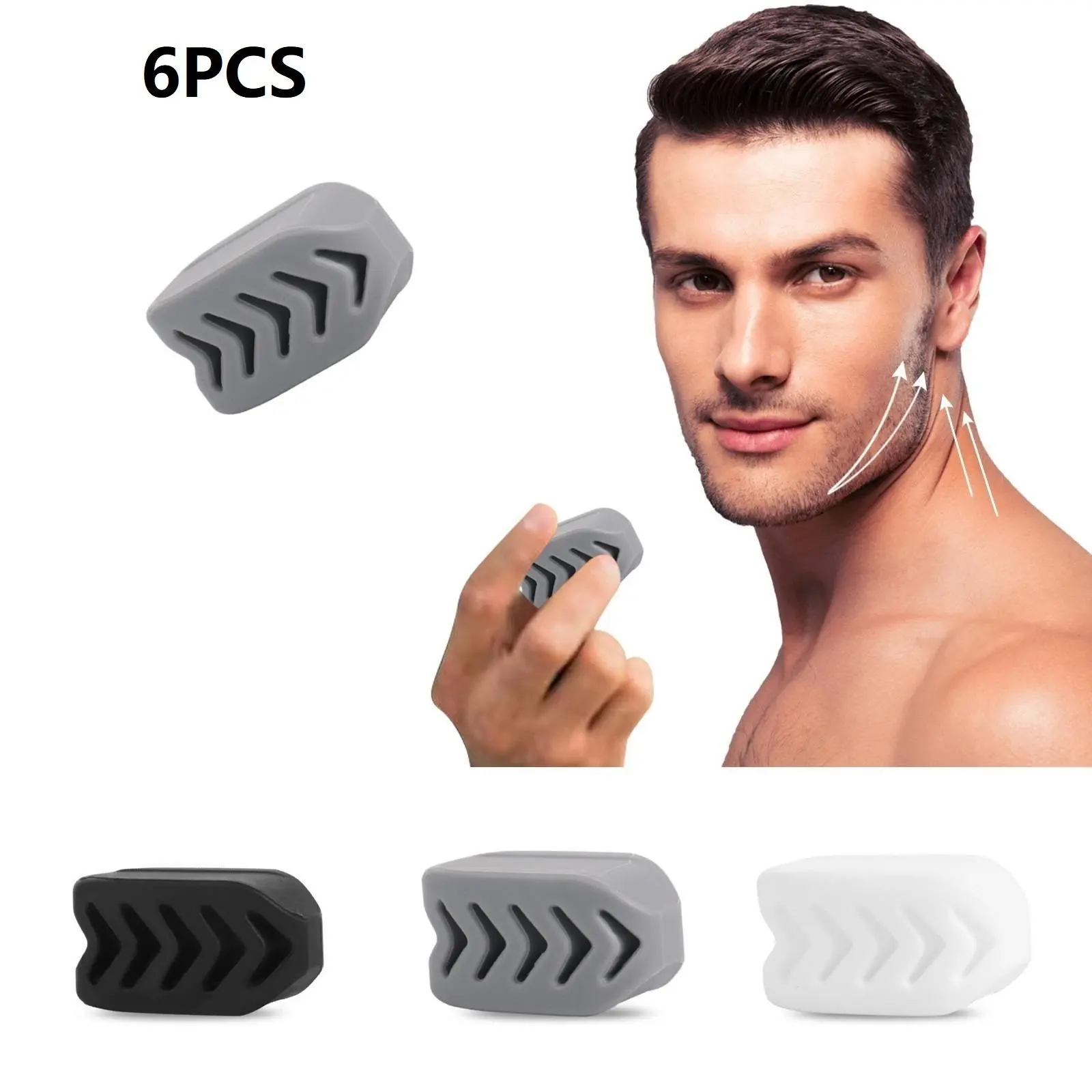 6-Piece Silicone Masseter Trainer Set, Multi-Resistance Fishbone Jaw Exercise Tool, Facial Muscle Training, Unisex Fitness Accessory, Valentine's Gift