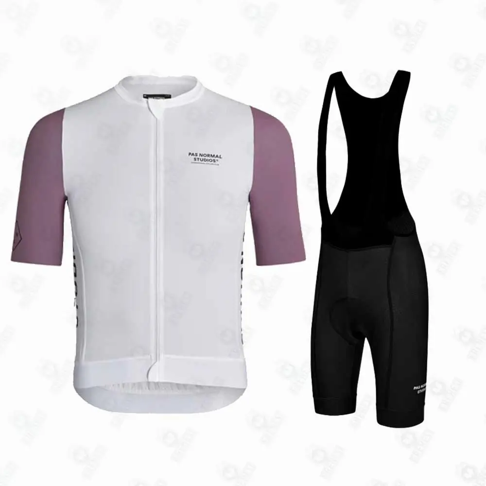 Men's Short-Sleeve Bib Shorts & Jersey Set, Summer Cycling Gear for Road, Mountain Biking, Machine-Washable Professional Sports Apparel