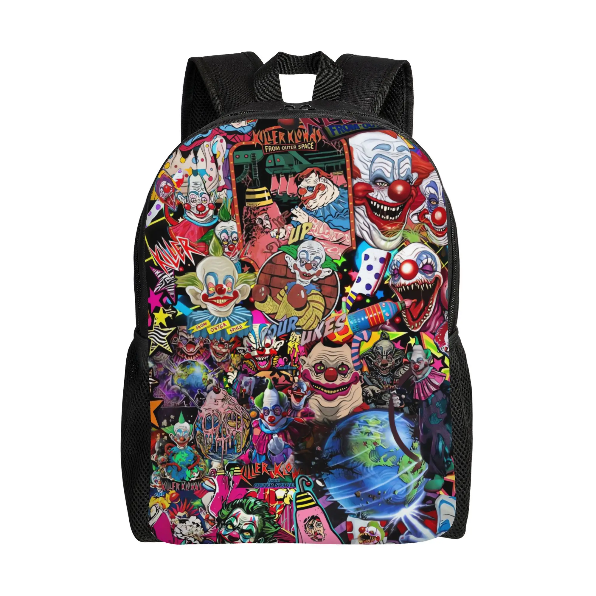 1PC Waterproof 600D Oxford Casual Printed Backpack - Circus Horror, Alien Theme, Dark Shadows, Cult Movie Digital Character Print, Multi-Pockets, Stain-Wipeable, Wheel-Free, School/Events Bag for Teen Boys, Gift for Fans, Waterproof Fabric Backpack