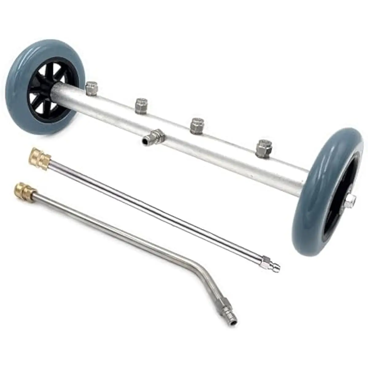 16‑Inch Undercarriage Cleaner Water Broom, 4000 PSI Pressure Washer Attachment with 2‑Piece Extension Wands