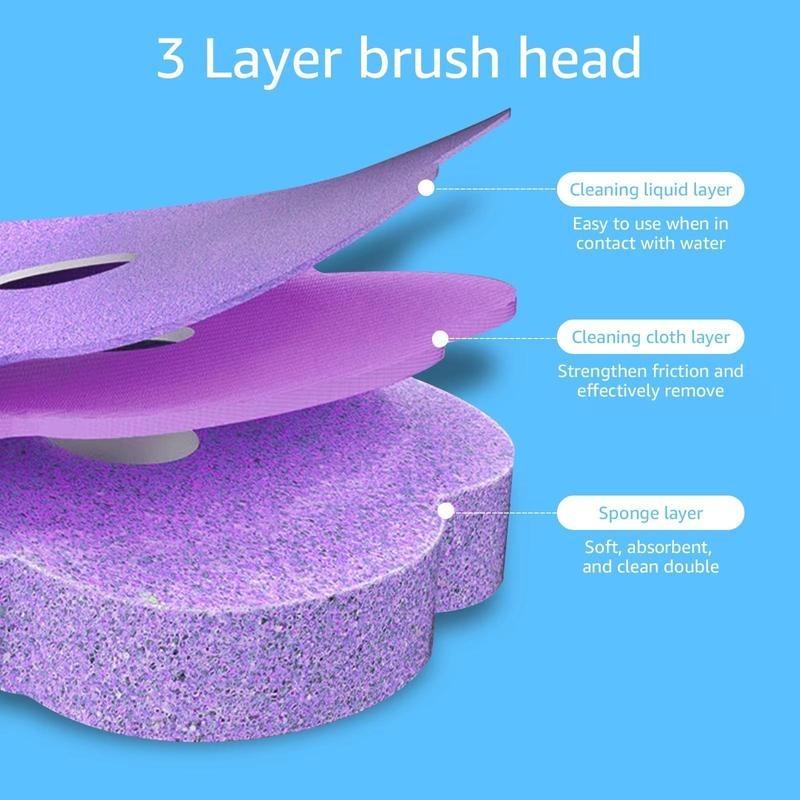 Disposable toilet brush replacement heads, 6 packs/12 packs, three-layer sponge brush heads, suitable for bathroom cleaning, a household essential, convenient and efficient. (Brushes not included)