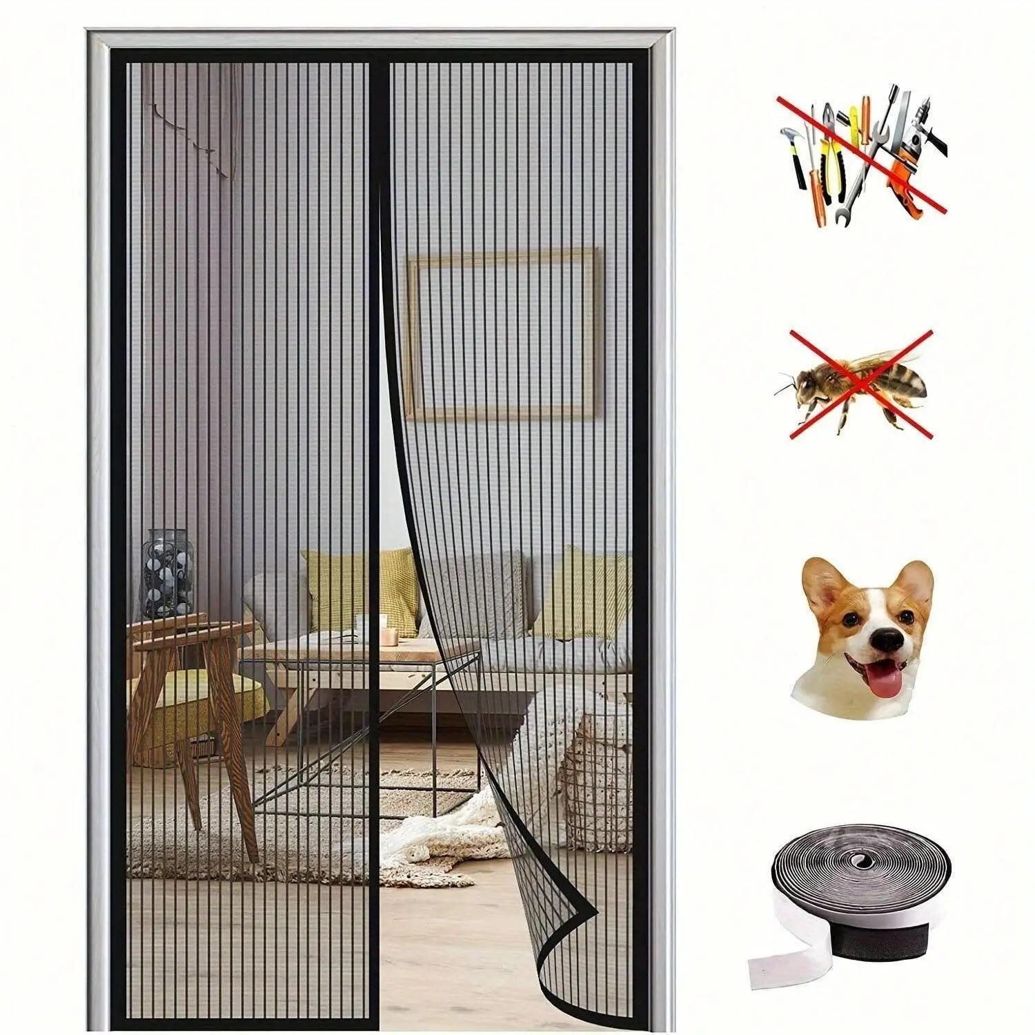 Magentic Insect Fly Screen Frame for Automatic Closing Window Screens
