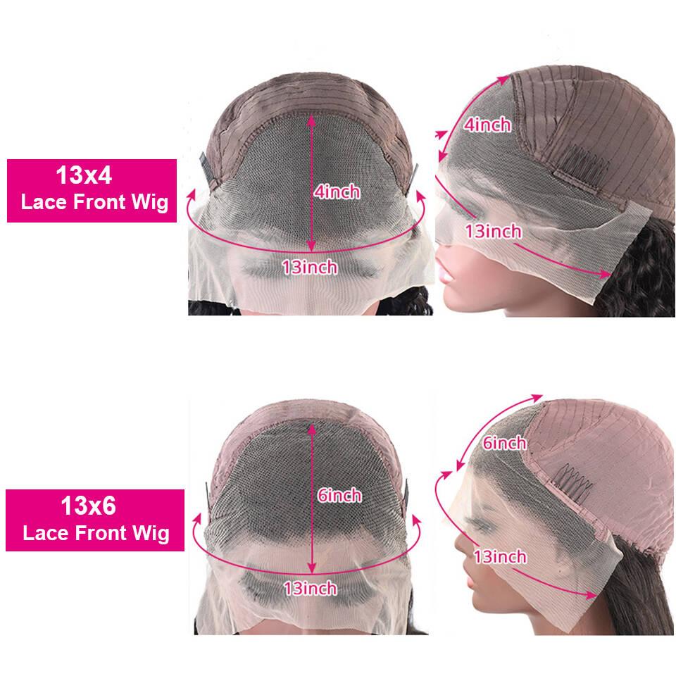 Human Hair Deep Wave 13x6 Lace Frontal Wig Natural Color For Black Women 13x4 Lace Front Human Hair Wigs Deep Wave Lace Front Wig Pre Plucked 180% Density