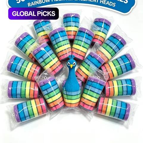【56pcs】Family Size, Heads Only summer seasonDisposable Toilet Brush with Colorful Replacement Heads, 56pcs Wall-Mounted Cleaning Tablets, Bathroom Cleaning Tool Set Toilet Brush Kit #GLOBAL PICKS
