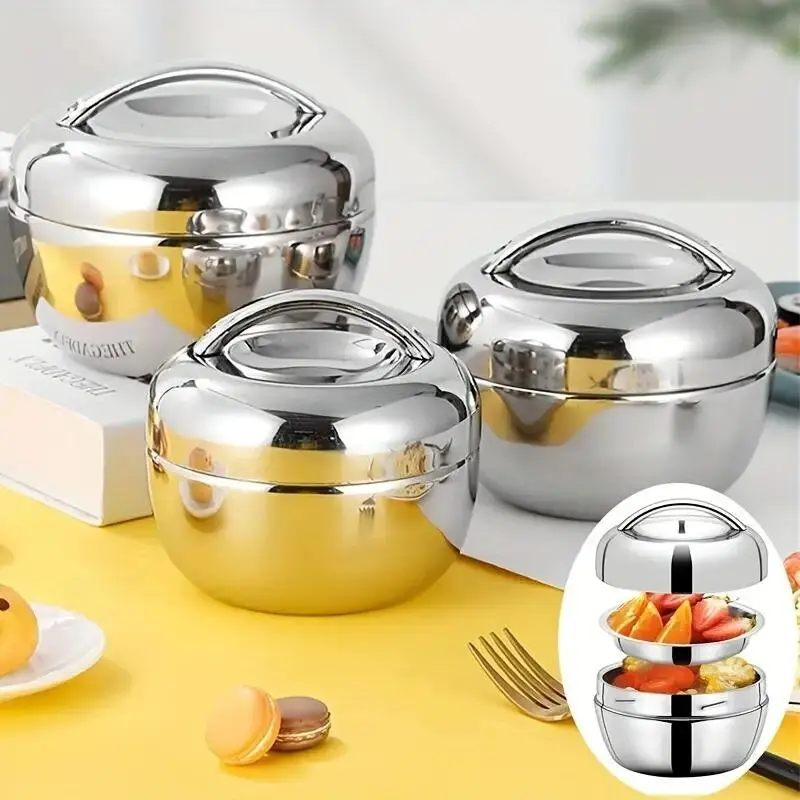 Vacuum Insulated Lunch Box, Stainless Steel Hot Food Flask, Double Layer Anti-Scald Bento Box, Thermal Lunch Box, Insulated Lunch Containers, Portable for School & College, Insulated Lunchbox #GLOBAL PICKS