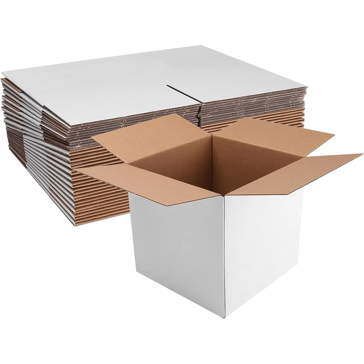 8x8x8 White Corrugated Shipping Boxes, Set of 25 | Cardboard Boxes for Small Business Packaging & MailingGift