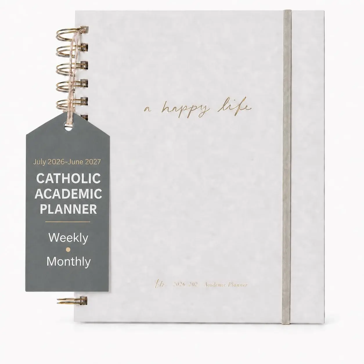 Women's 2026-2027 Catholic Academic Planner - 8x10 Size Liturgical Cal Organiser with Prayer Prompts, Feast Days, Gratitude Sections, Detailed Layouts, Full-Page Art, Weekly Scripture Inspiration for Teachers, Big Spiral Bound Office Stationery, Thick Pap