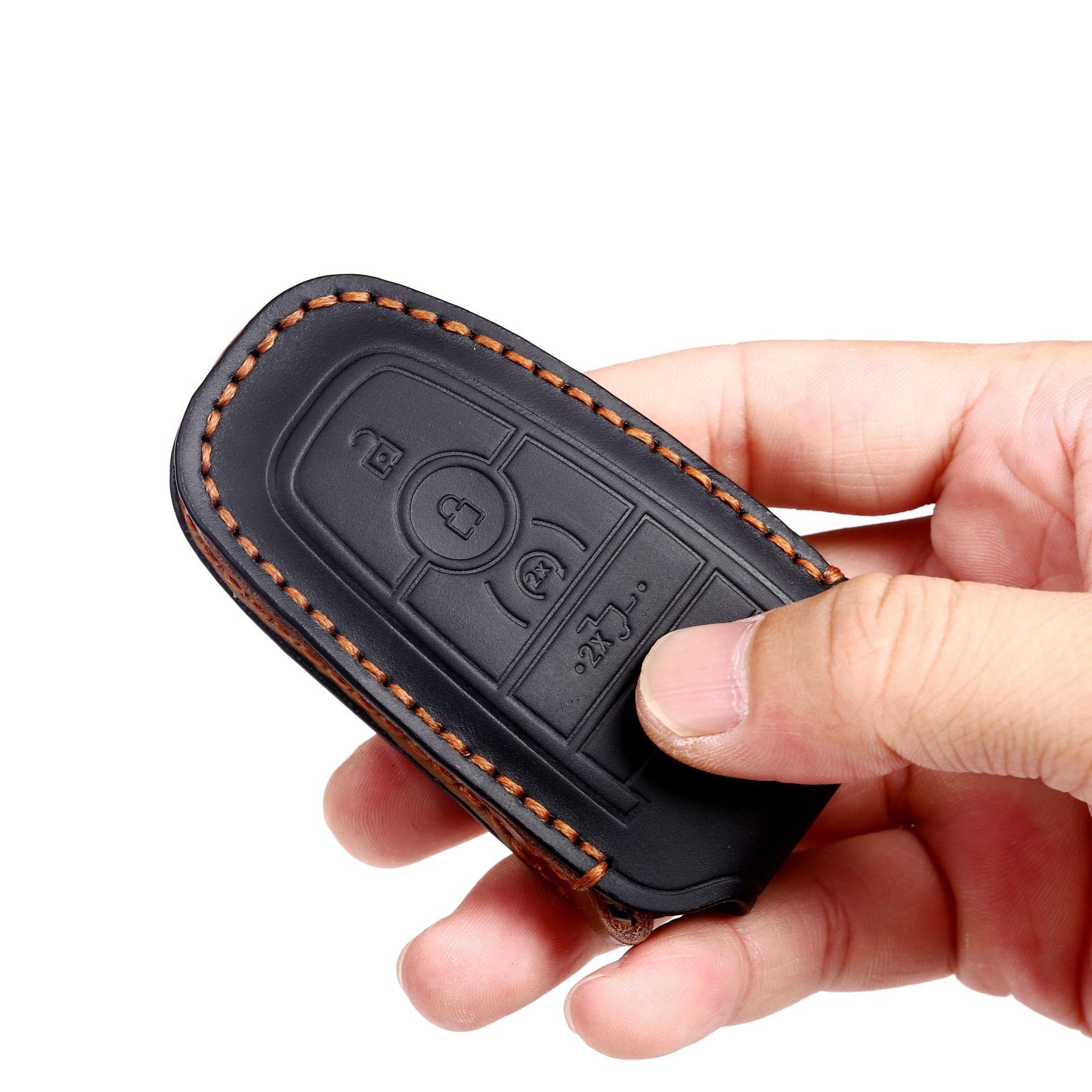 Genuine leather handmade key case suitable for Ford key case Ford F-150 Raptor pickup truck car key case