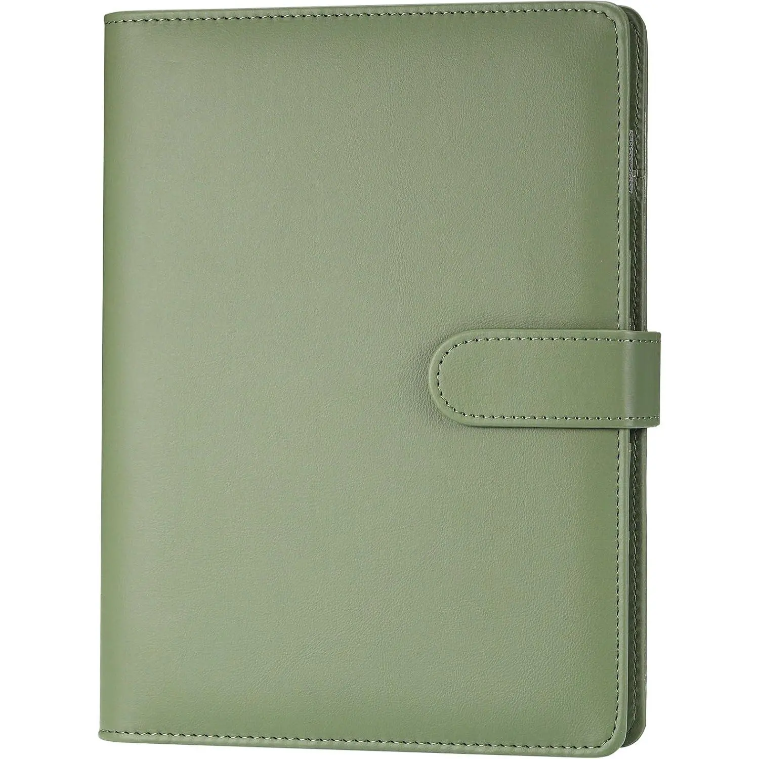 A5 Binder 6 Ring, PU Leather Refillable Planner Cover | Loose Leaf Notebook Binder Journal for A5 Refill Paper, Budget Planner Organizer Cover, Green Binder for Office and Study