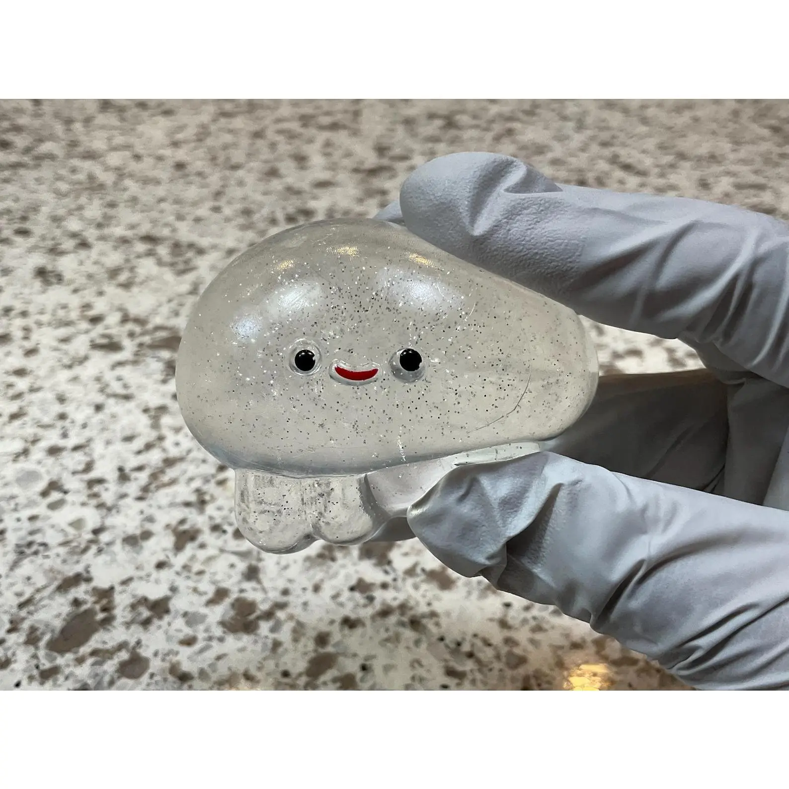 Cute Clear Jellyfish Taba Squishy with Sparkles