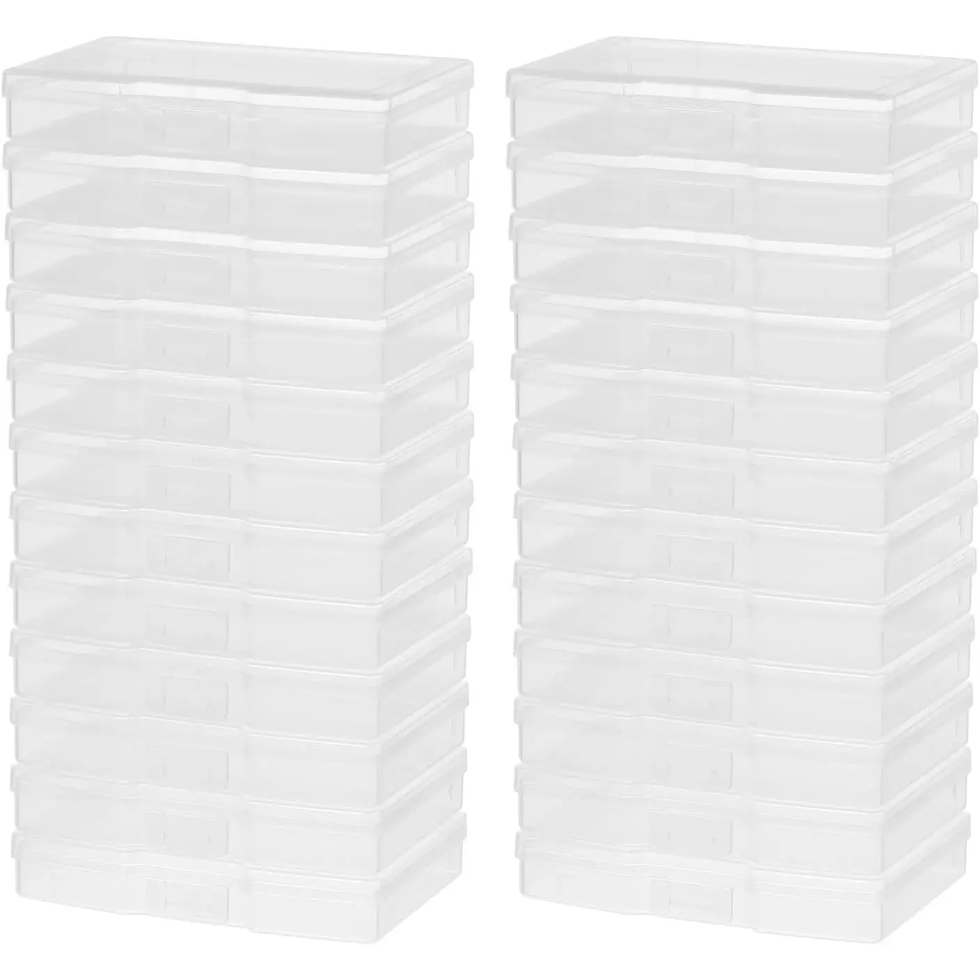 Transparent 4" x 6" Photo Storage Boxes - Photo Organizer Cases Photo Keeper Picture Storage Containers Box for Photos - 24 PACK (Clear)
