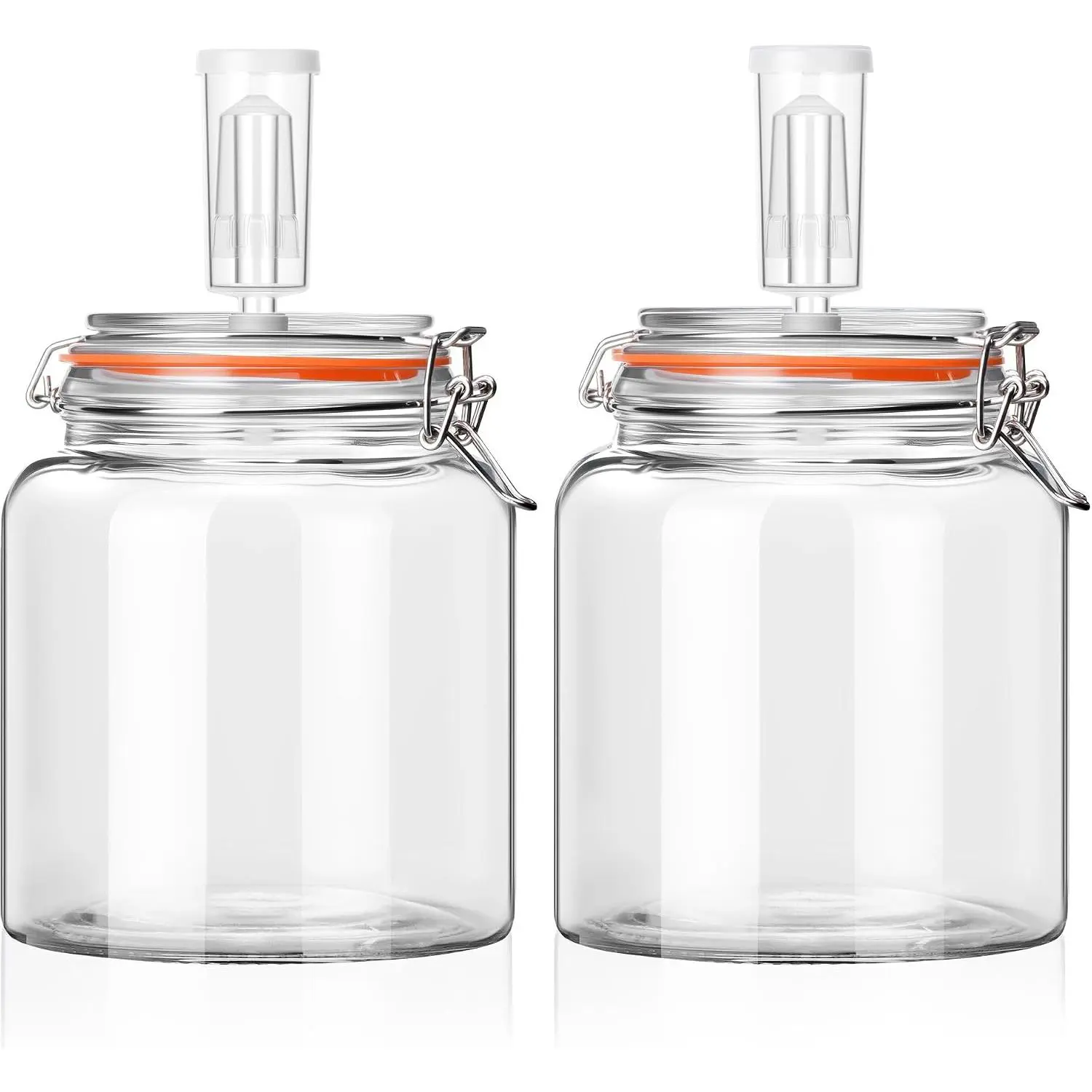 0.6 Gallon Fermentation Jars with Airlocks, 2 Pack Glass Kit |  for Sauerkraut, Kimchi, Kombucha and Pickles