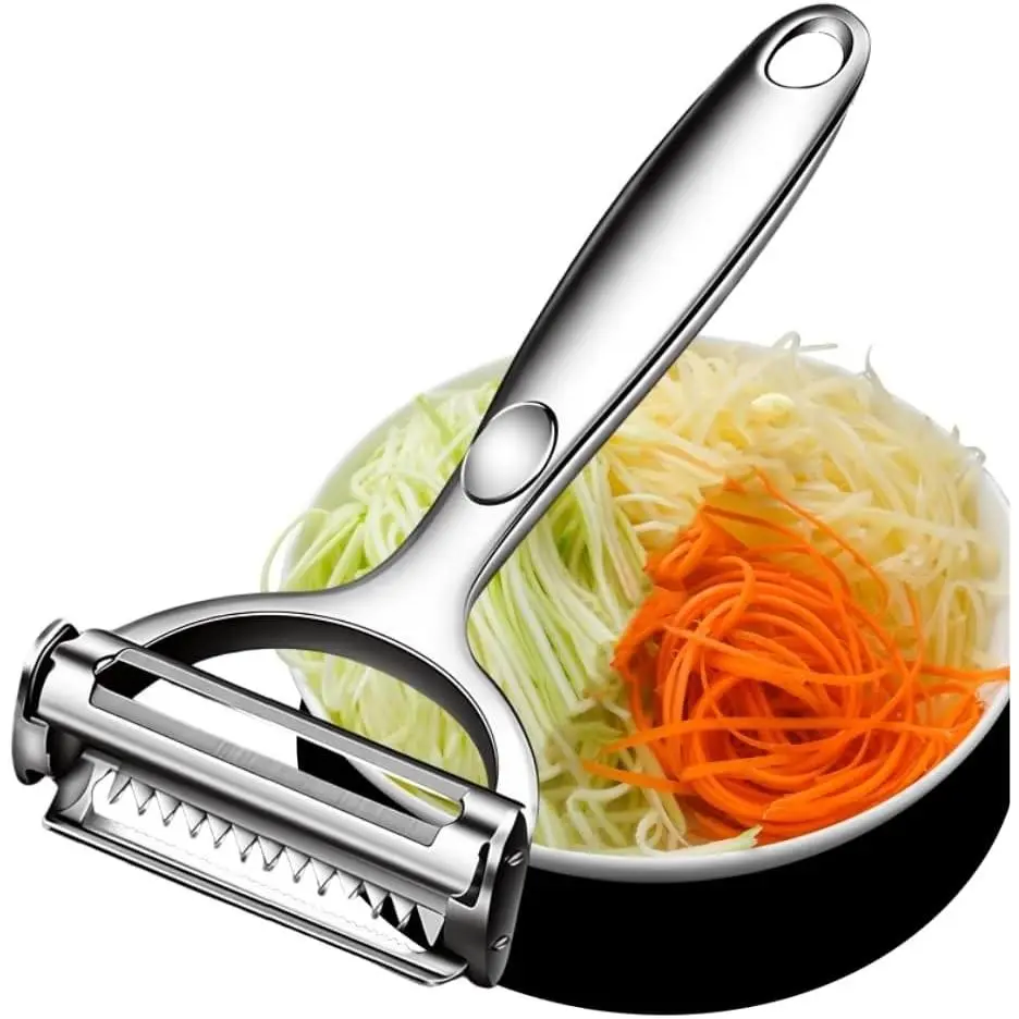 Multifunction Vegetable Peeler Julienne Peeler for Kitchen | stainless steel 2 in 1 julienne vegetable peeler for potato, cabbage, carrot, cucumber, fruit