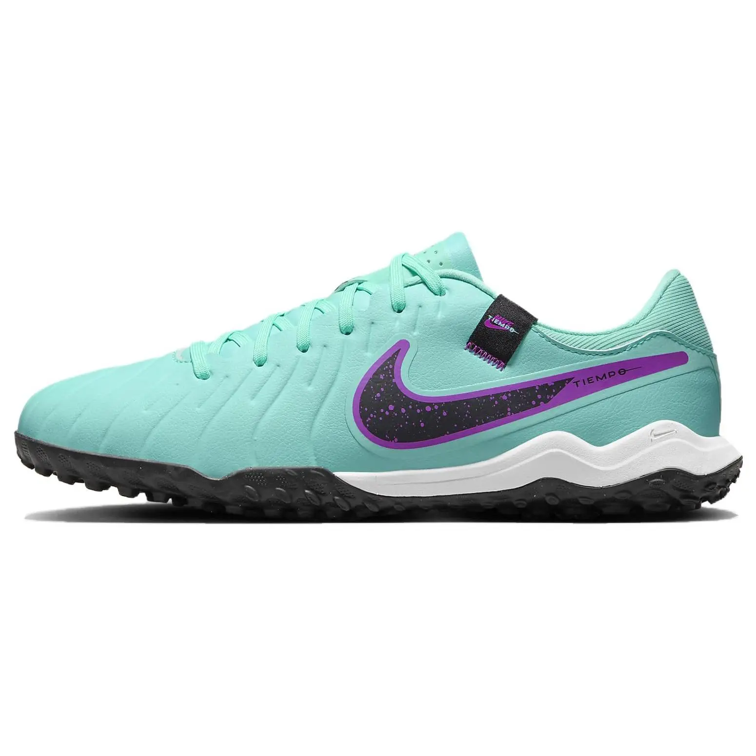 Nike Tiempo Legend 10 TF Soccer Cleats for Men and Women – Premium Leather, Turf Outsole, Green and Purple Verifiable, with credentials and supporting global authentication