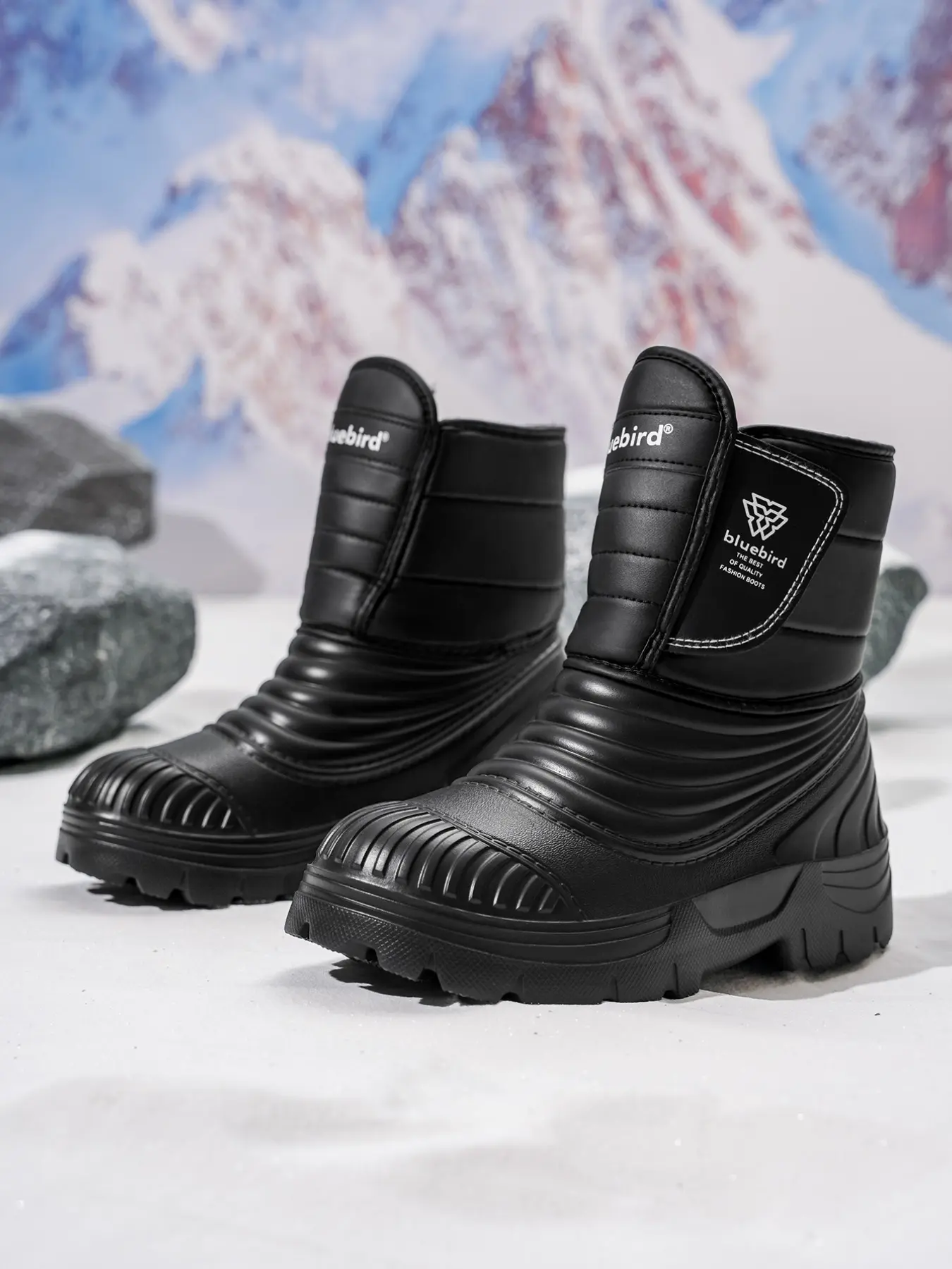Waterproof Snow Boots, Anti-Collision Shell, Non-Slip Sole, Thick Fleece Lining, Unisex Winter Outdoor Skiing Shoes