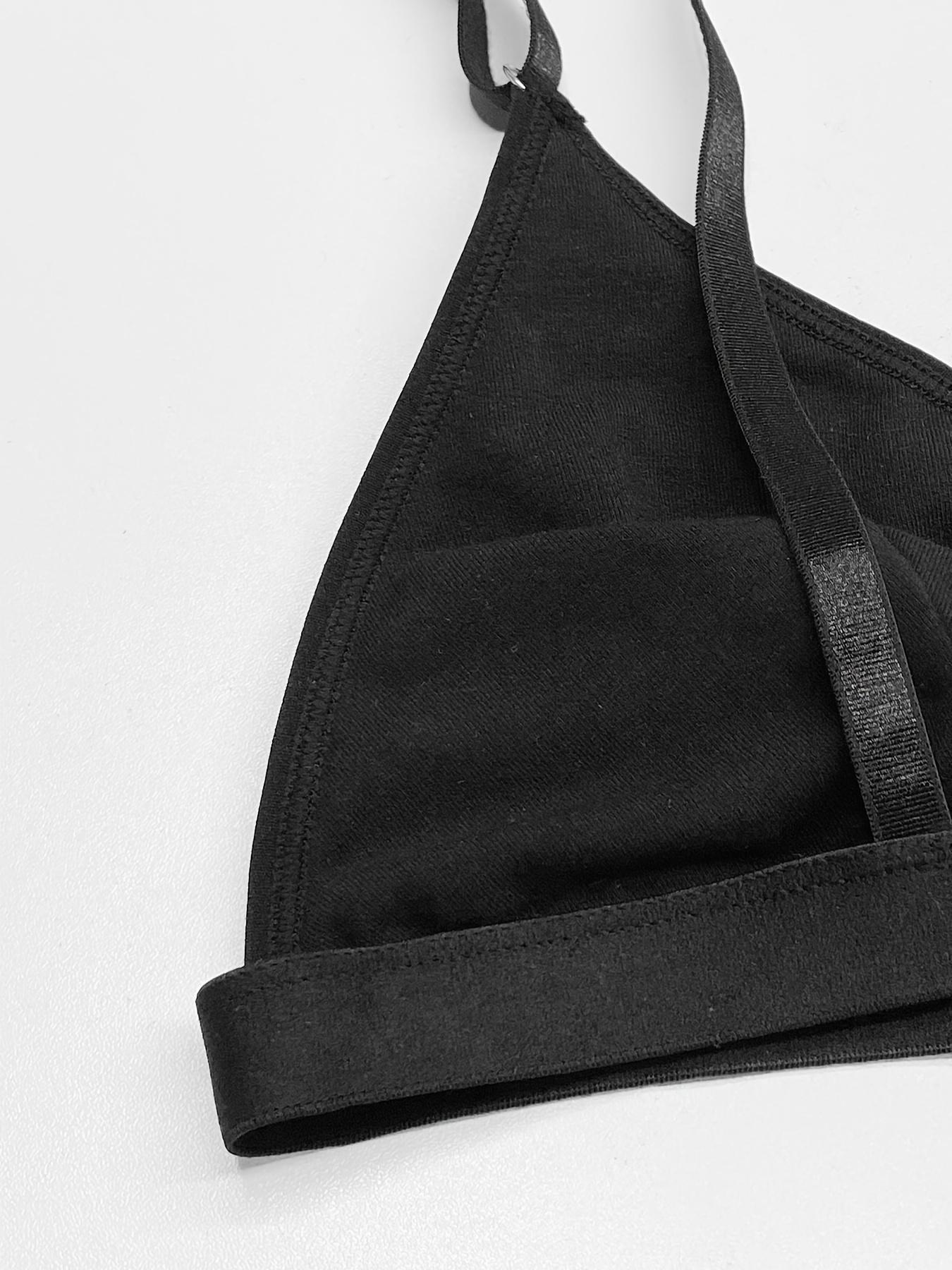 Women's Solid Color Buckle Front Ruched Bra Lingerie Top, Casual Comfortable Breathable for Daily Wear, Women's Lingerie for All Seasons