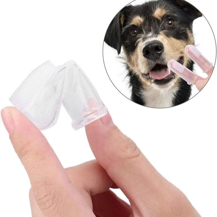 5-Pack Transparent Silicone Pet Finger Toothbrushes, 17mm Inner Diameter, Cat Oral Care Supplies, Dental Hygiene Tools for Pets