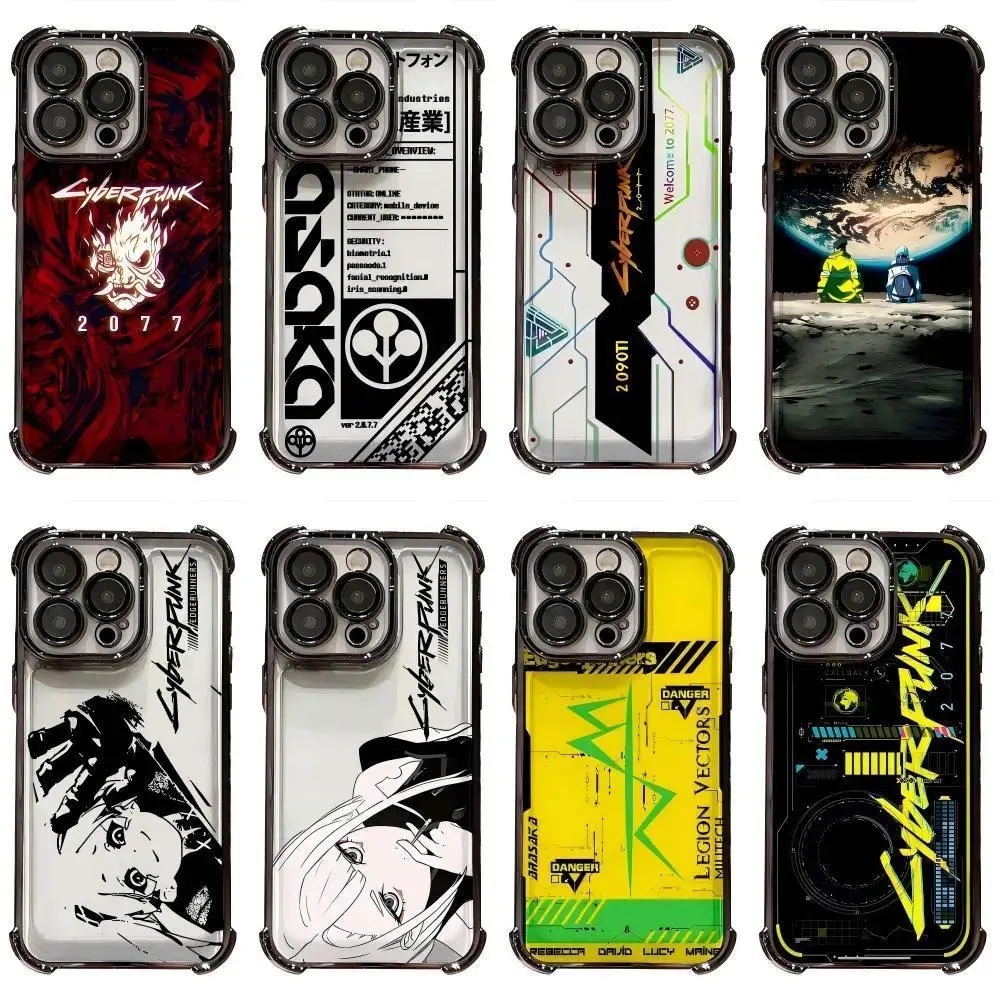 Hot Anime E-Edgerunners Cyberpunk 2077 Lucy Rebecca Black Phone Cases for iPhone 17, 16, 15, 14, 13, 12, 11 Pro Air Plus ProMax and Samsung S26--S23 Ultra FE Plus shock-absorbing phone cases, first choice fashionable gift.