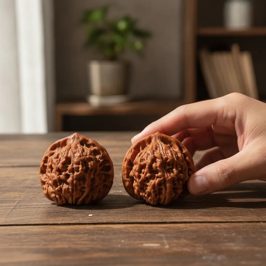 4Pcs Classic Natural Walnut Hand Massage Balls (1.57in) - Acupuncture Acupressure Fidget Tools for Daily Stress Relief, Hand Therapy, Relaxation, Ideal Gift Massagers, Adults Only