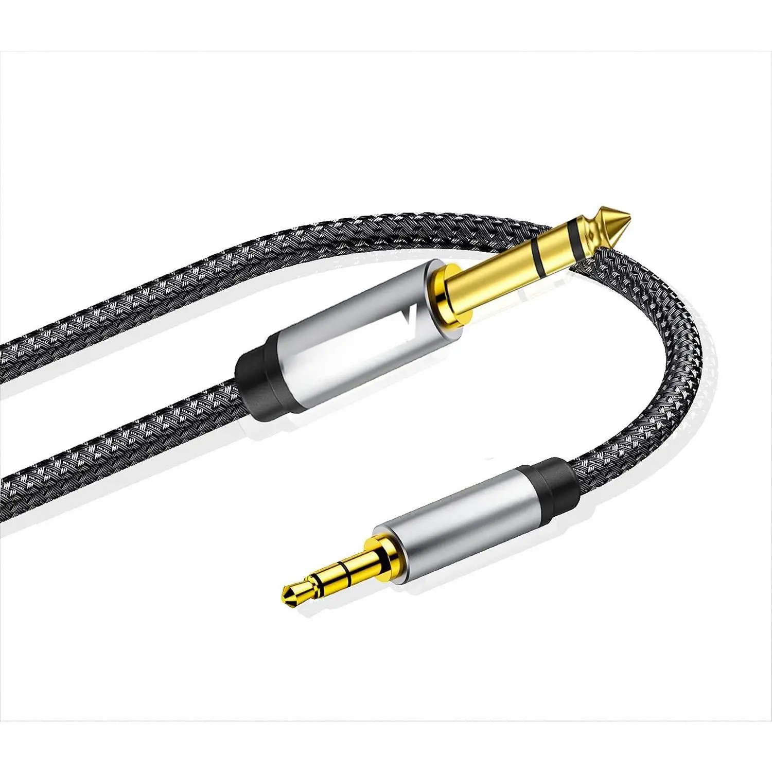 6.35mm to 3.5mm AUX Cord 1ft, 3.5mmTRS 1/8" Male to 6.35mm 1/4" Male Stereo Audio  Nylon Braid Aux Cord  Compatible Headphones,Laptop, Theater Devices,and Amplifiers &