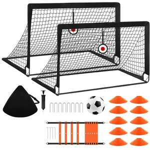 Soccer Goal, Soccer Goals for Backyard Set of Soccer Net Training Equipment, Pop Up Soccer Goal for Outdoor Indoor Sports Games with Soccer Ball, Ladder, Cones, Targets