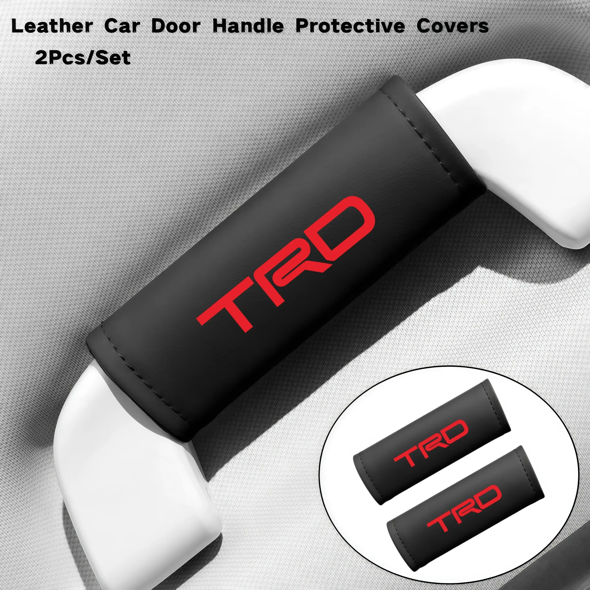 2pcs Car Door Handle Covers, Universal Fit, Toyota Trd Compatible, Auto Interior Accessories, Protective Gloves for Roof Pull Handles