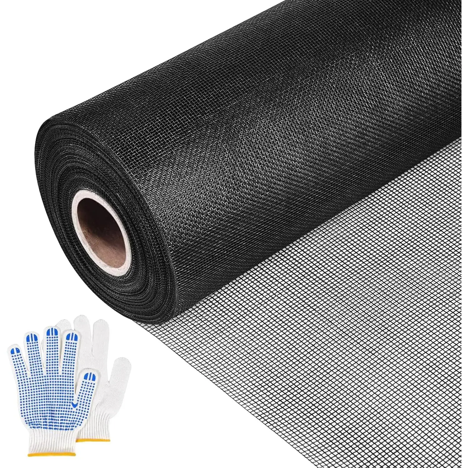Black 304 Stainless Steel Screen Mesh Roll 35IN x 98FT, Heavy Duty Window Screen , 20 Mesh Metal Window Screen for Patio Porch Door,  Resistant Screen Mesh
