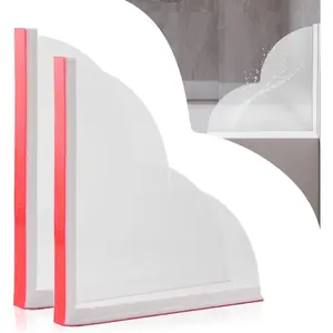 2 Pack Large Shower Splash Guard, Upgrade 9.25" x 9.25" Waterproof Corner Bath Tub Water Blocker, Shower Accessories for Walk in Showers to Keep Water Inside