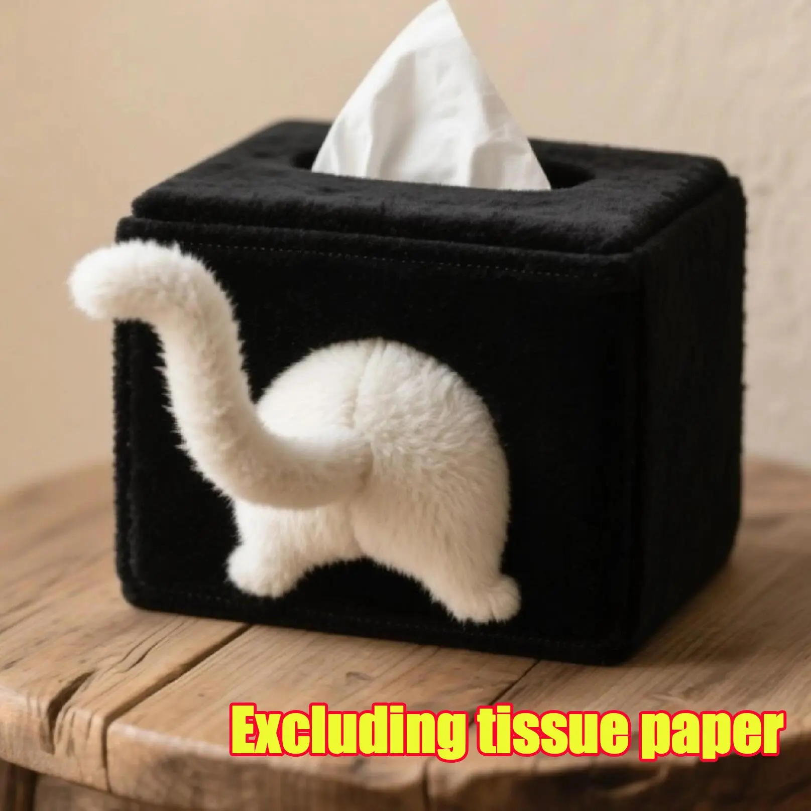 Mischievous Kitten Butt Tissue Box, Interesting Design Napkin Box, Creative Niche Storage, Decorative Animal Tissue Box, Household Good