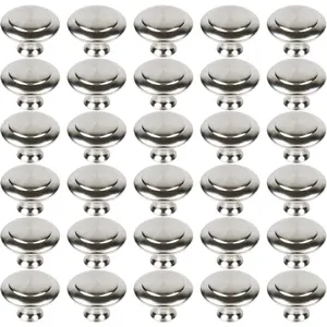 30 Packs Kitchen Cabinet Knobs Brushed Silver-Pull Hardware Handle,Drawer Knobs for Cupboard Door Drawer with Long Short Screws