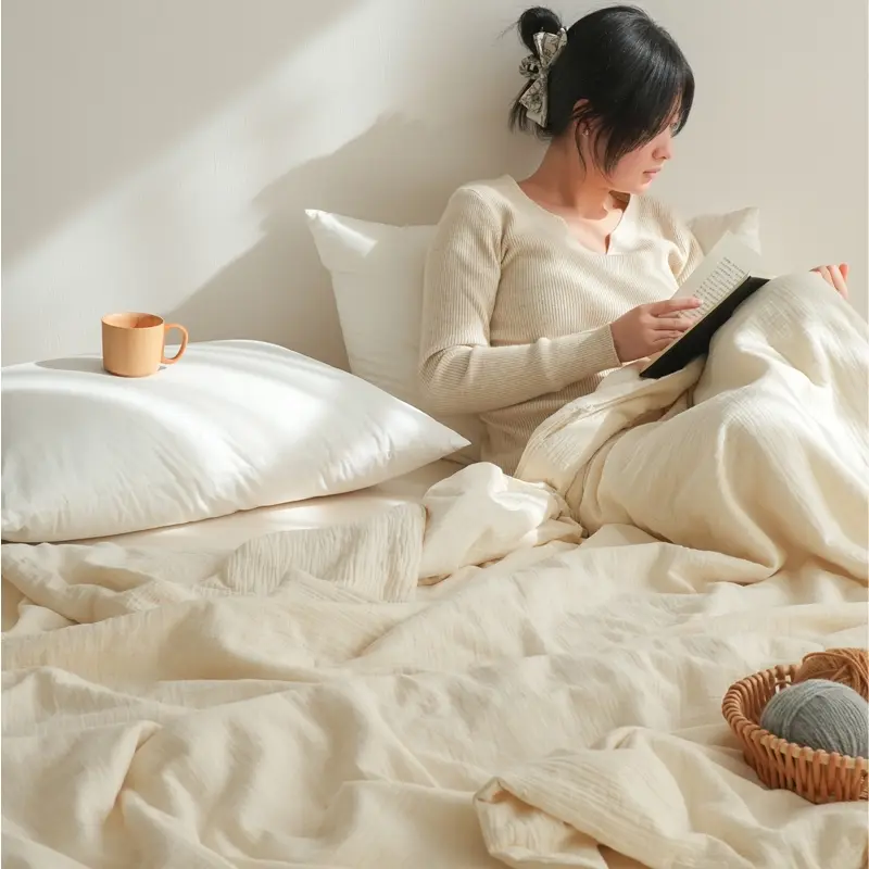 Natural Dual-Layer Cotton Hemp Soy Fiber Summer Quilt, 33% Soy Fill, Breathable Thin Air Conditioning Blanket, Single/double Size