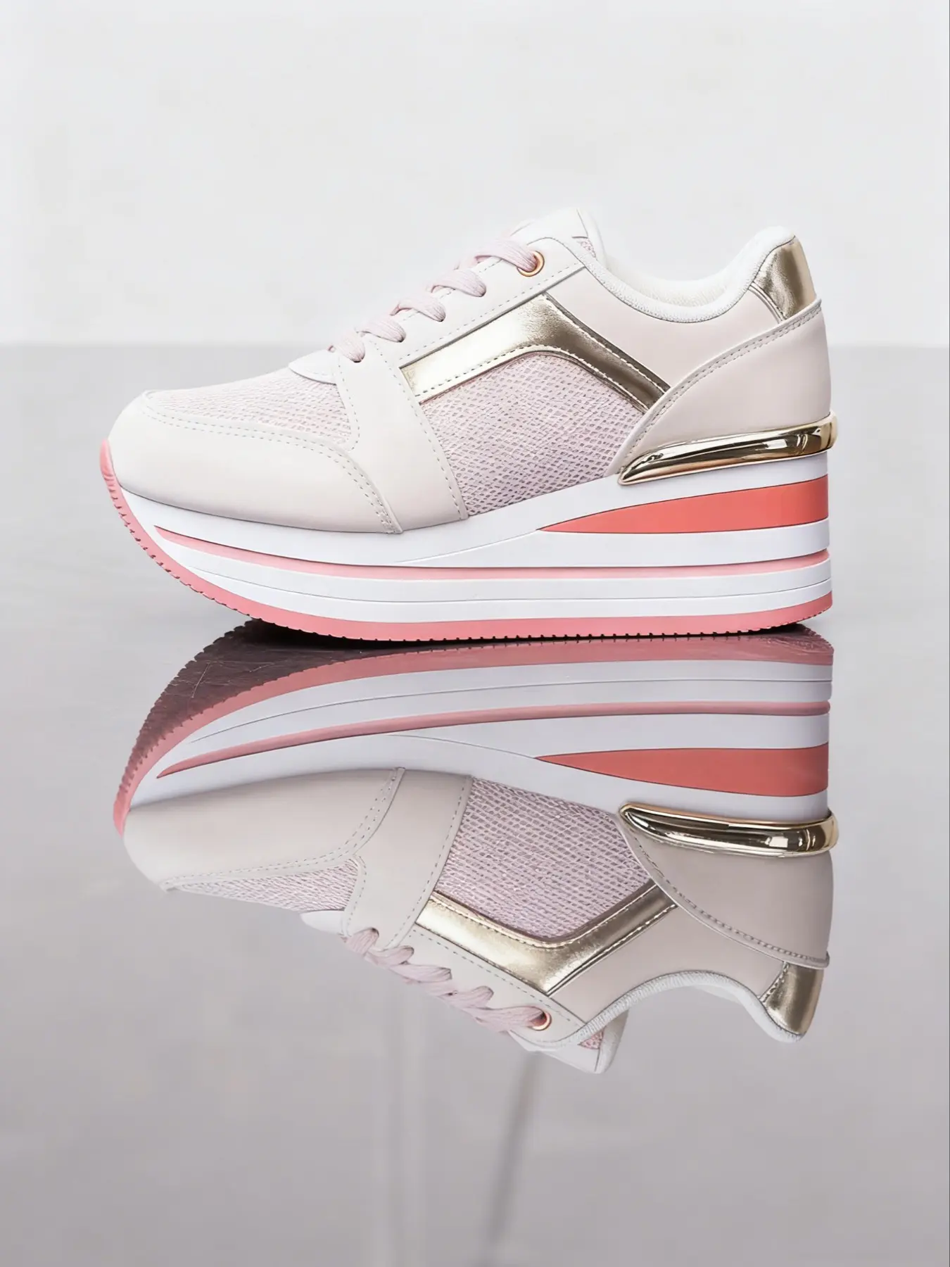 Women's Thick Sole Wedge Heel Lace-Up Sporty Casual Shoes, Breathable Outdoor Camping Running Sneakers, Versatile Comfortable Women's Shoes, Fashionable Casual Sneakers, Thick Soled Sneakers