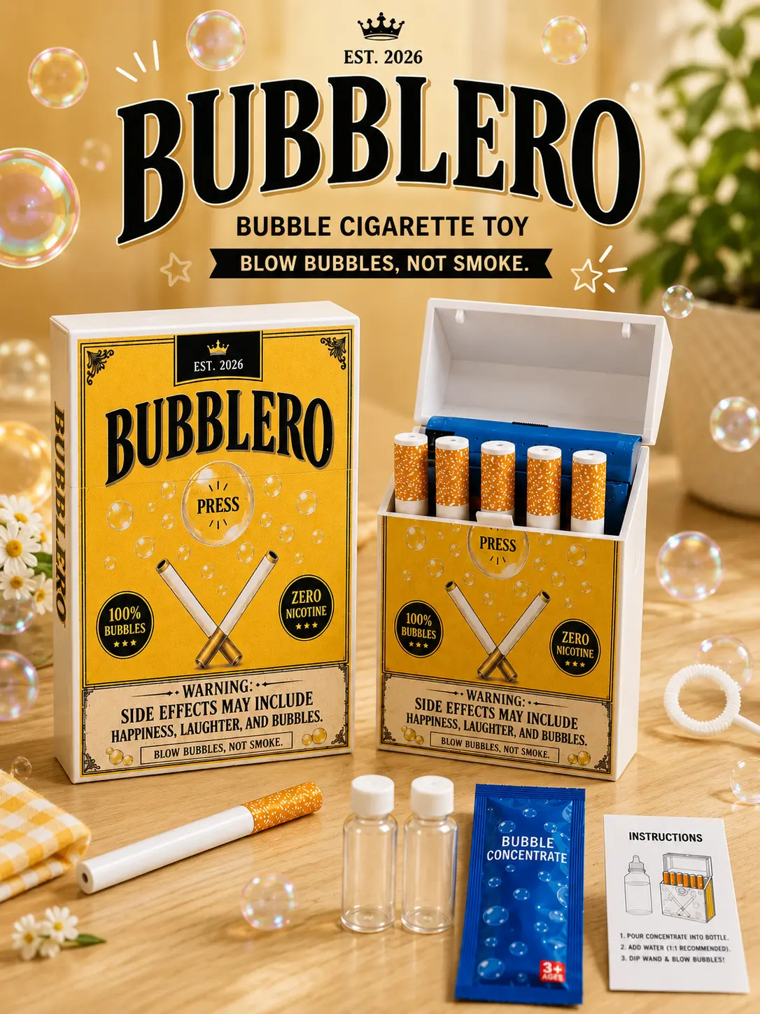 Bubble Blower Toy Bubble Stick Maker, Fun Bubble Wand Set for Party, Outdoor Play & Creative Gifts