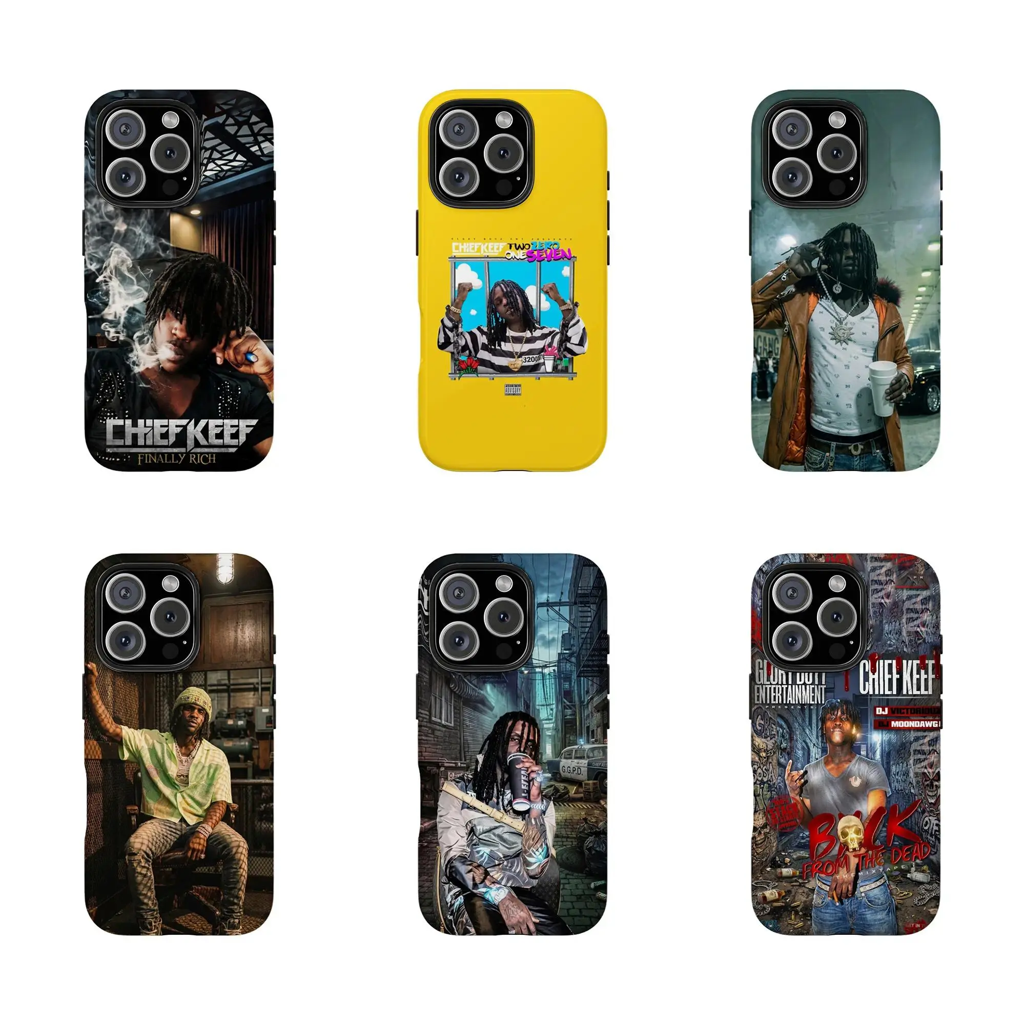 Chief Keef Hip-Hop Collage Smartphone Case - Handheld Cellphone Protection for iPhone 11-17 Pro Max/Plus, Samsung Galaxy S23-25 Devices, Resistance