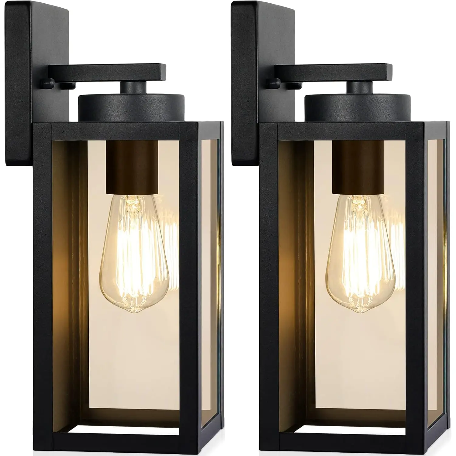 Outdoor Wall Light Fixtures, Modern Black Exterior Wall Lanterns
