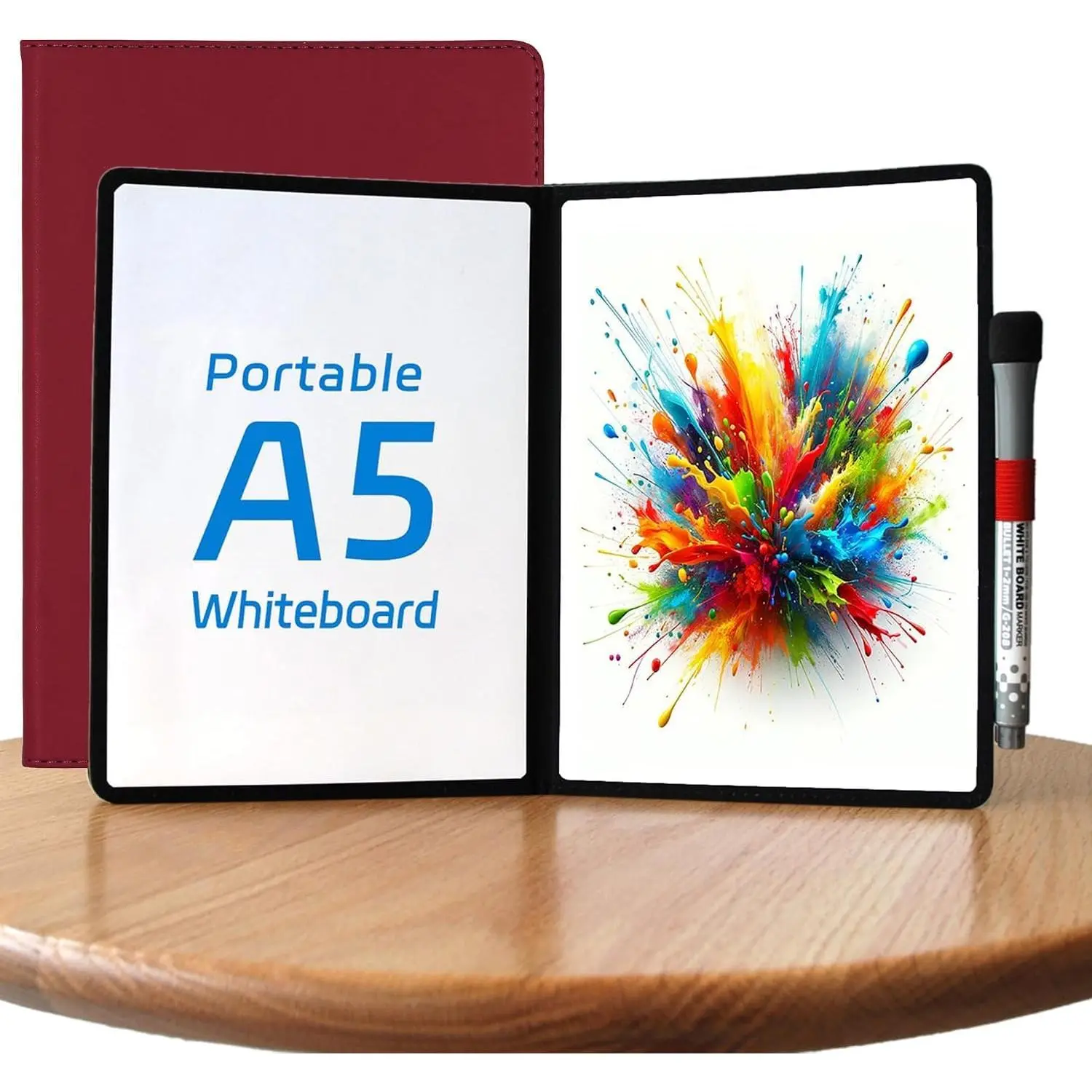 A5 Pocket White Board - Double-Sided Dry Erase Board 8.5x6 inch - Ultra-Thin Portable Whiteboard with Markers & Erase | Anti-Ghosting Surface for Office  School Student (Red)