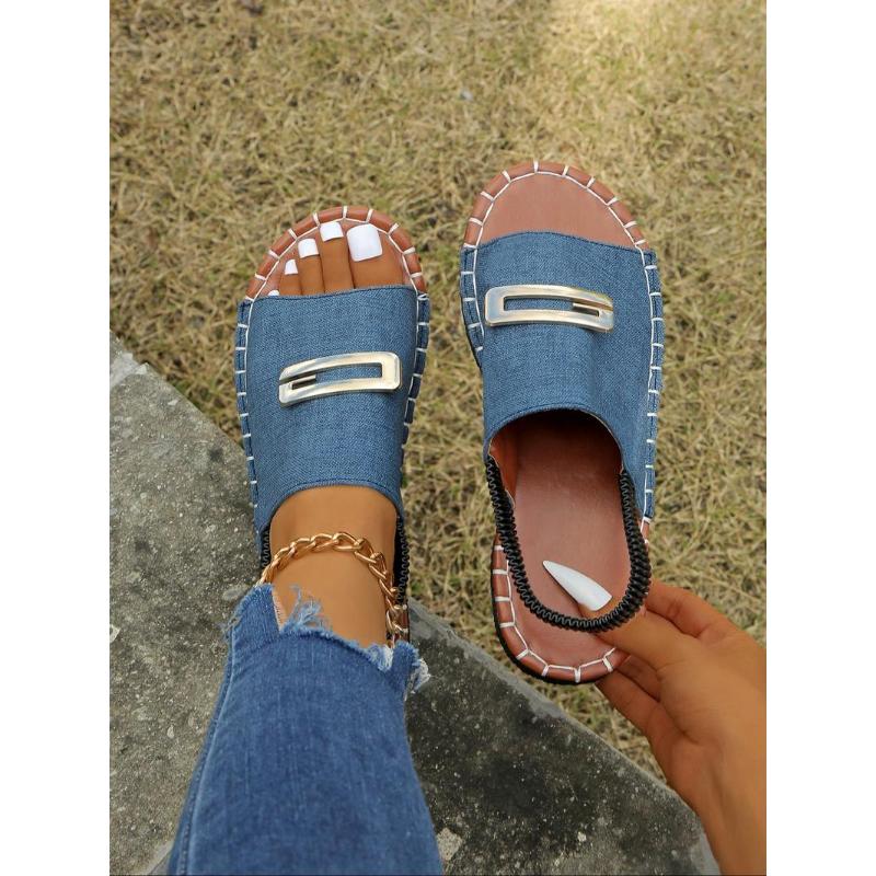 (New)Women's Fashionable Slingback Sandals, 2024 New Style Casual Comfortable Sandals for Outdoor, All-match Commuter Shoes for Daily Wear  Ladies Sandals Lightweight Steel-Toe Safety Shoes