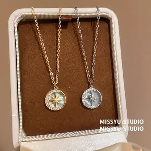 Electroplated zircon, mango star necklace, Korean ins style exquisite collarbone chain, light luxury necklace.