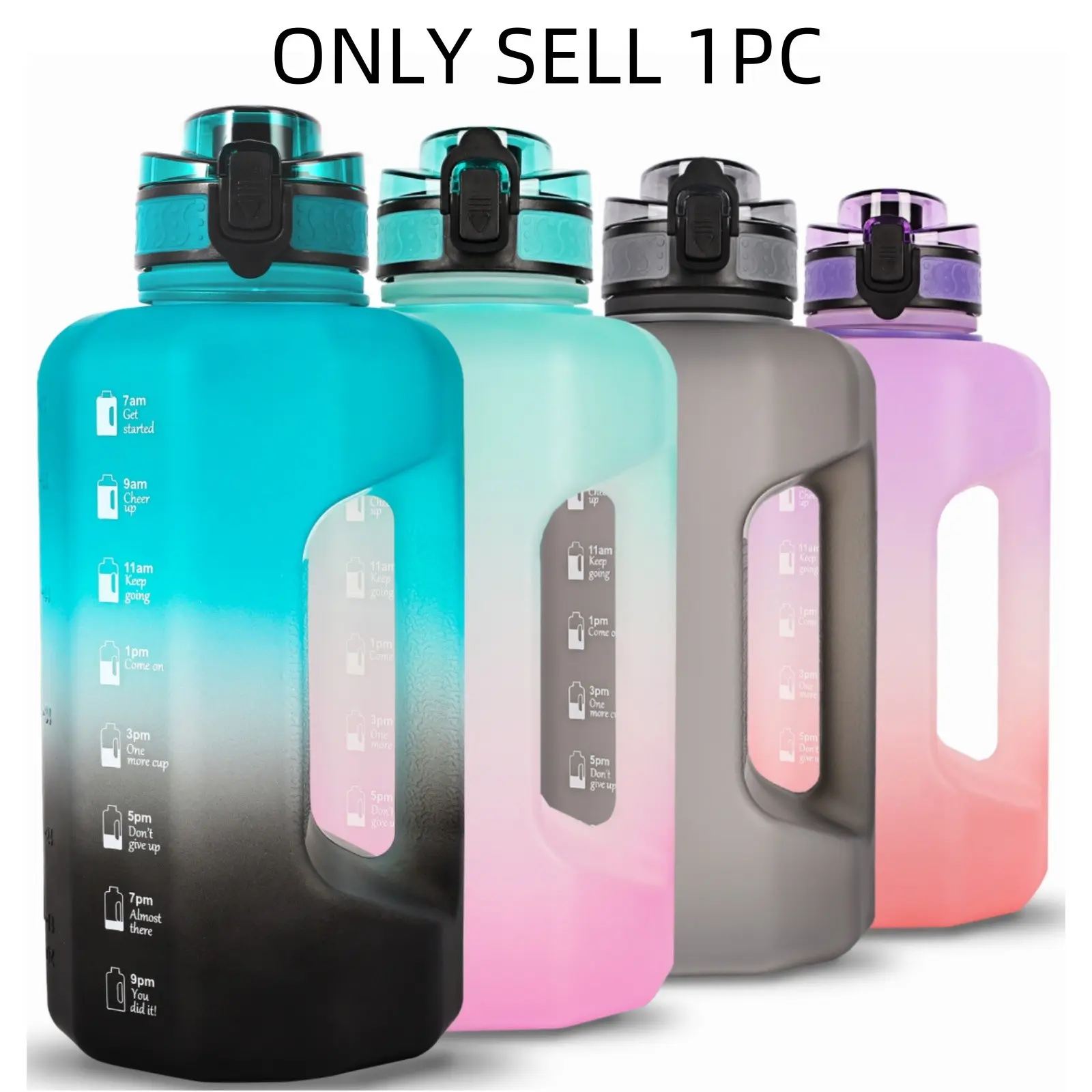 2.2L Large Capacity Sports Water Bottle, 1 Count Leakproof Water Bottle with Straw & Handle, Drinking Cup for Home Office Gym Outdoor, Hydration Bottle, Leak Proof Water Bottles