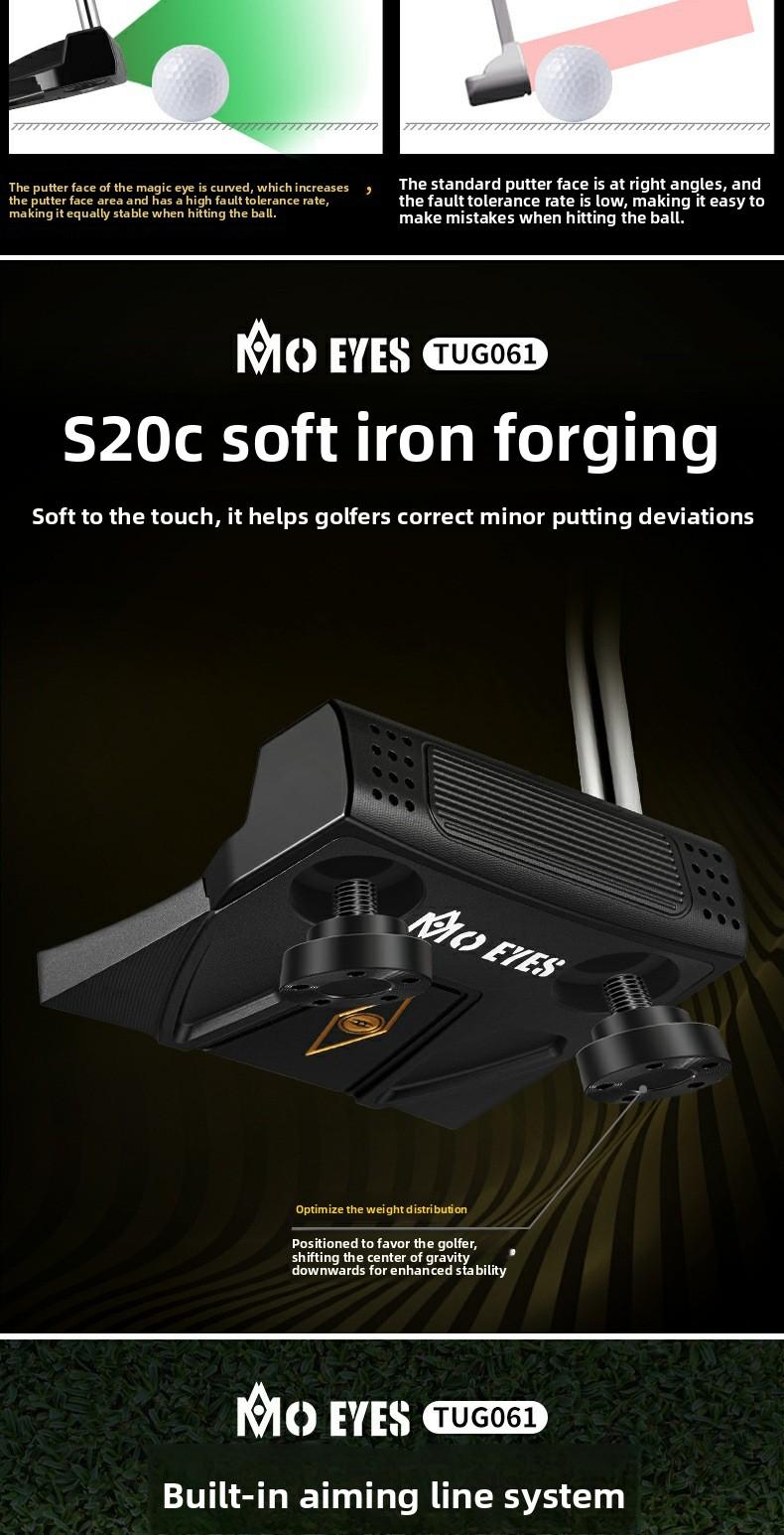 MO EYES Golf Putter - Men's Single Club (S20C Soft Iron Forged) - High Stability Model