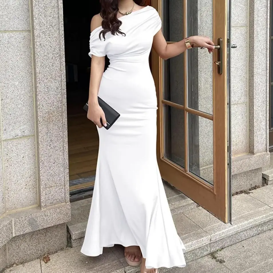 Vestido de Noche para Bodas y Graduaciones | Largo Ajustado con Hombros Descubiertos