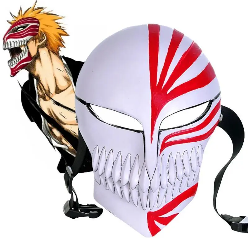 2026 new hot item Anime Bleach Kurosaki Ichigo Mask Cosplay Prop Ichigo Hollow Masks Halloween Party Costume Thickened Resin Material High Quality