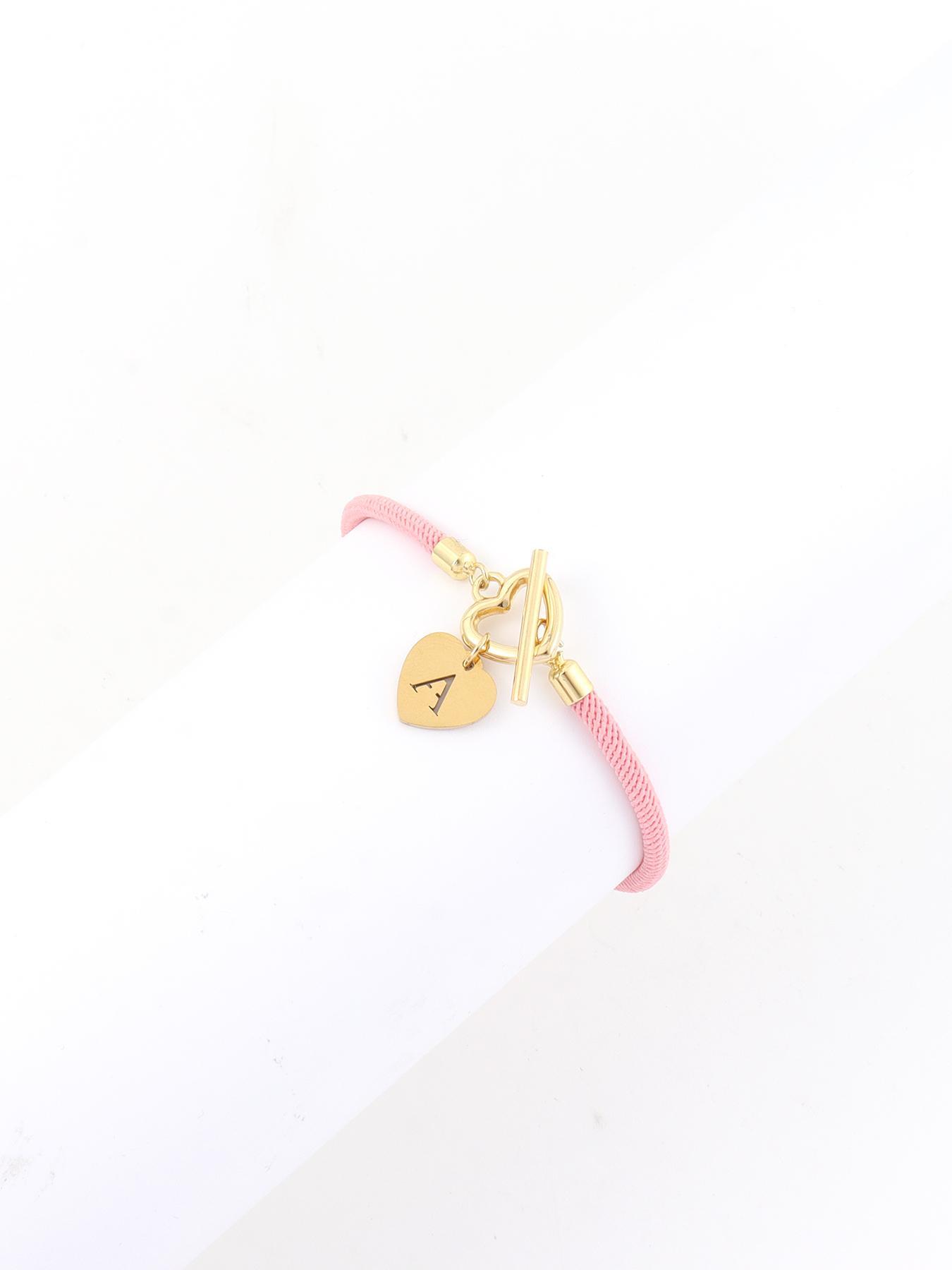 Heart & Letter Design Charm Bracelet, Adjustable Rope Bracelet for Women & Girls, Elegant All-match Fashion Jewelry for Daily Decor, Fashion Modern Accessories, Adjustable Slider Bracelets