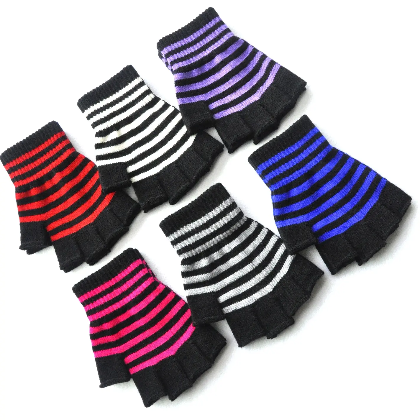 3 Pcs Acrylic Fingerless Gloves – Winter Warm Typing Gloves for Students, Soft Half Finger Knit Gloves for Writing, Work & Everyday Use