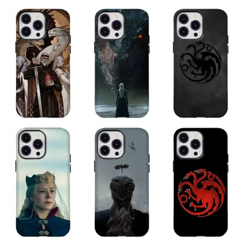 Custom House of the Dragon Targaryen Rubber Phone Case - Dark Fantasy Aesthetic, Shock Resistance & Full Protection Mobile Accessory, Compatible for iPhone 11-17, Ideal Game of Thrones Gift, Accessories