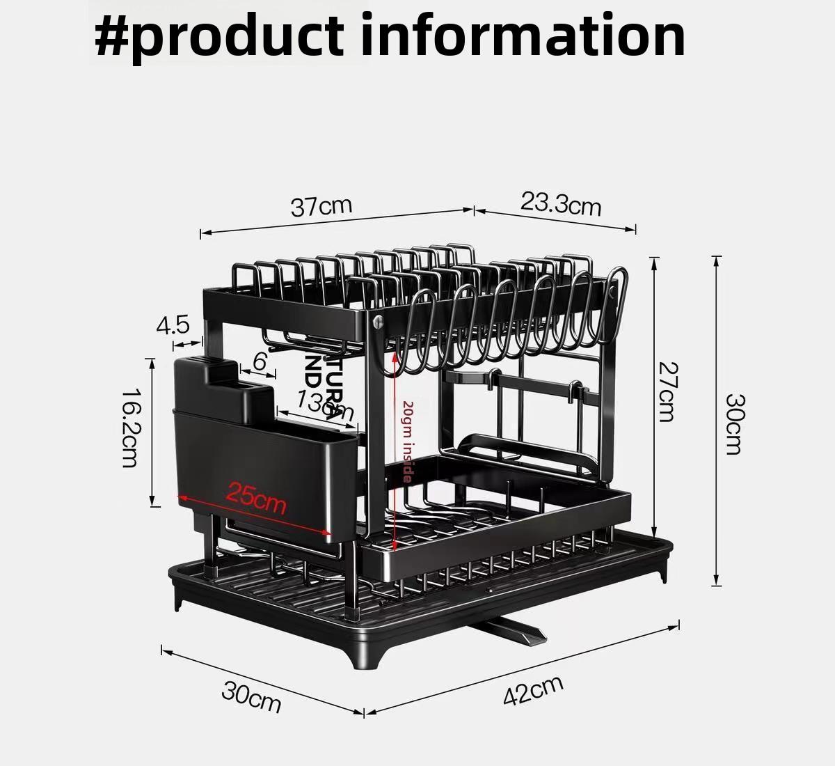 Kitchen Dish Drying Rack, Large Capacity Dish Drain Storage Rack, Household Tableware Storage Rack, Kitchen Gadgets, Multifunctional Storage Organizer, Kitchen Organizer