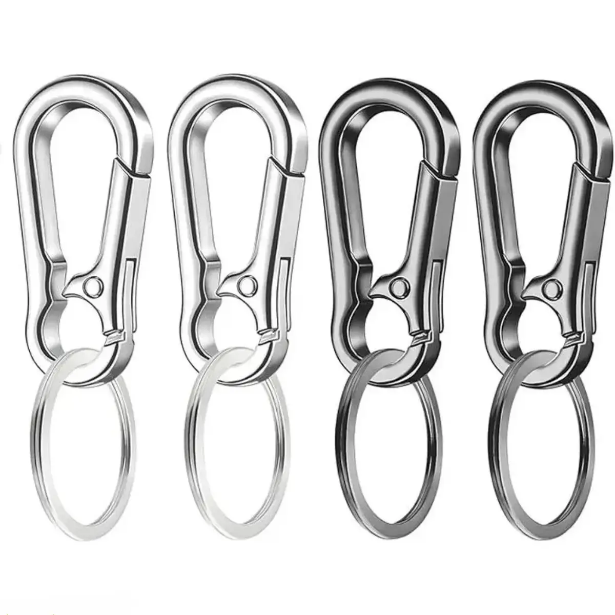 4 Pack Metal Keychains, Heavy-duty Sturdy Key Rings and Practical Key Clips, Durable Structure for Long Lasting Use, Compact Portable Key Organizers, Classic Versatile Accessories Suitable for Men, Women, Daily Use, Outdoor Activities and Bag Hanging summ