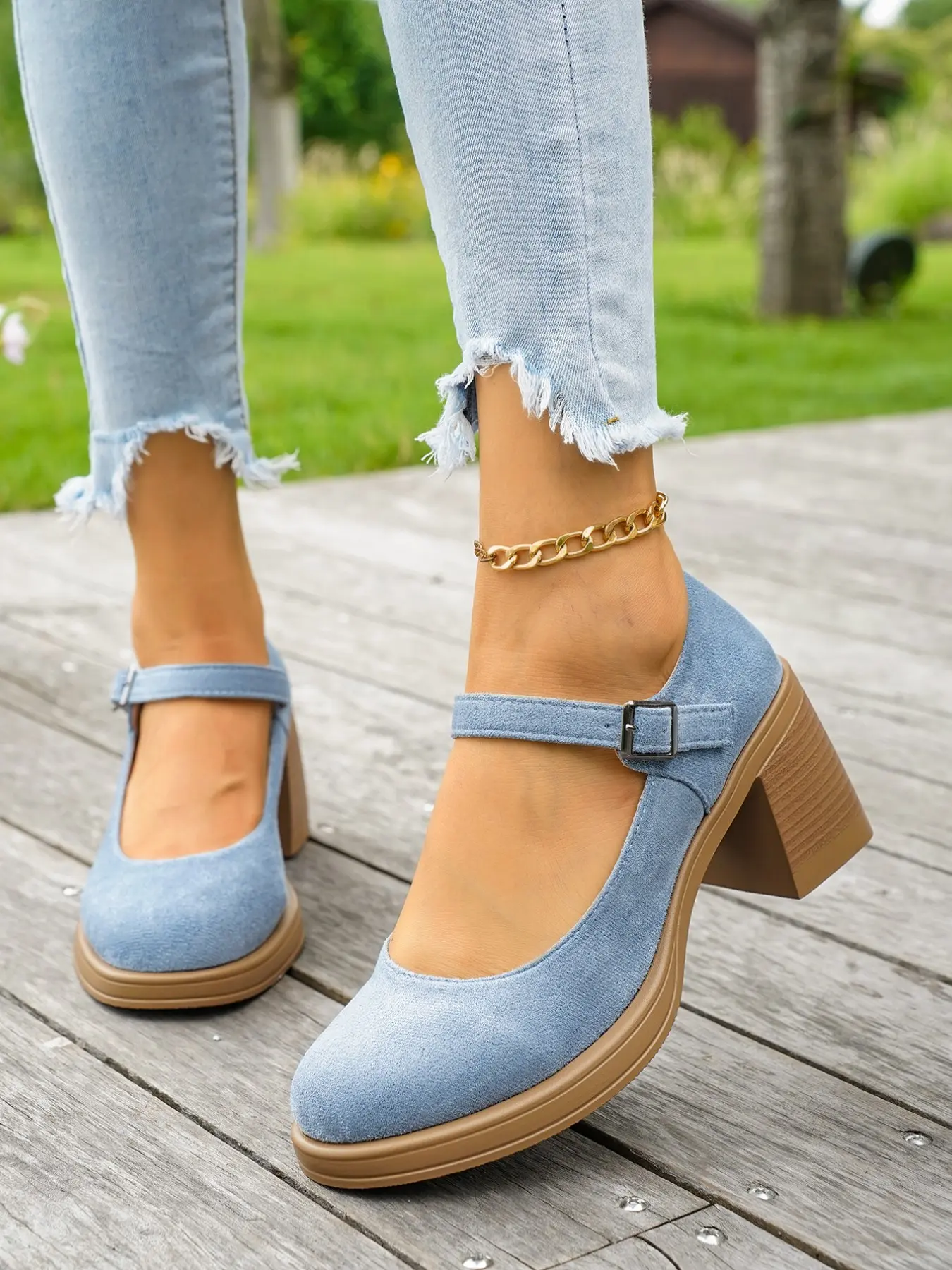 Women's Classic Casual High Heel Shoes, Plus Size Elegant Ankle Strap Design, Comfortable and Stylish Footwear for Daily Wear, Strappy High Heels, Heeled Footwear