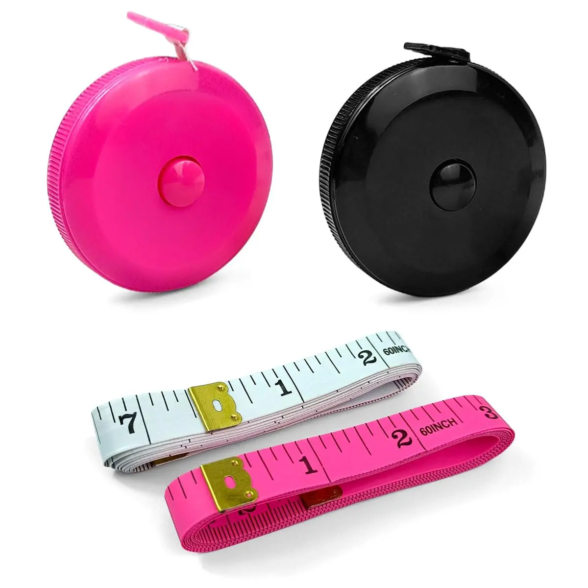 4 Pack Tape Measure Measuring Tape Tool for  Fabric Sewing Tailor Cloth Knitting  Craft Measurements, 60-Inch (Rose Red, Black,White)